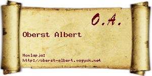 Oberst Albert névjegykártya