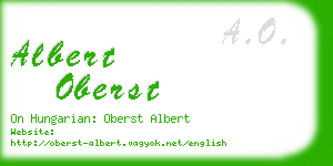 albert oberst business card